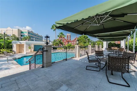 a view of swimming pool with a yard