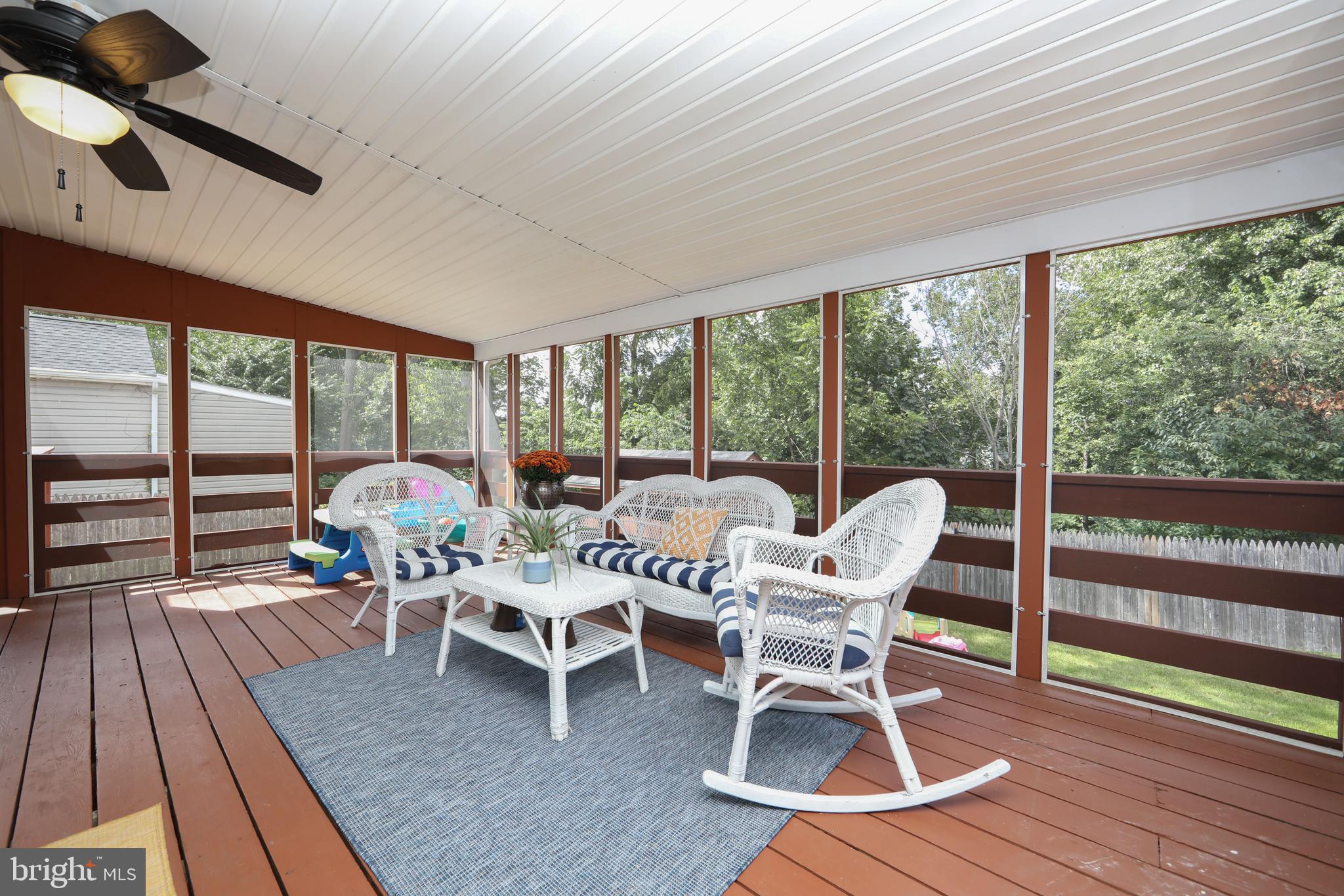 333 Ridge Avenue Glendora, NJ 08029 - Photo 14 of 47 Screened In Porch with Ceiling Fan