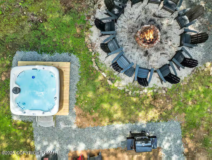 238 King Arthur Road Pocono Lake, PA 18347 - Photo 5 of 94 Fire Pit & hot tub overview