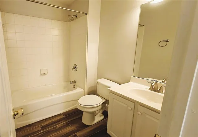 a view of a backyard with stairs and garden