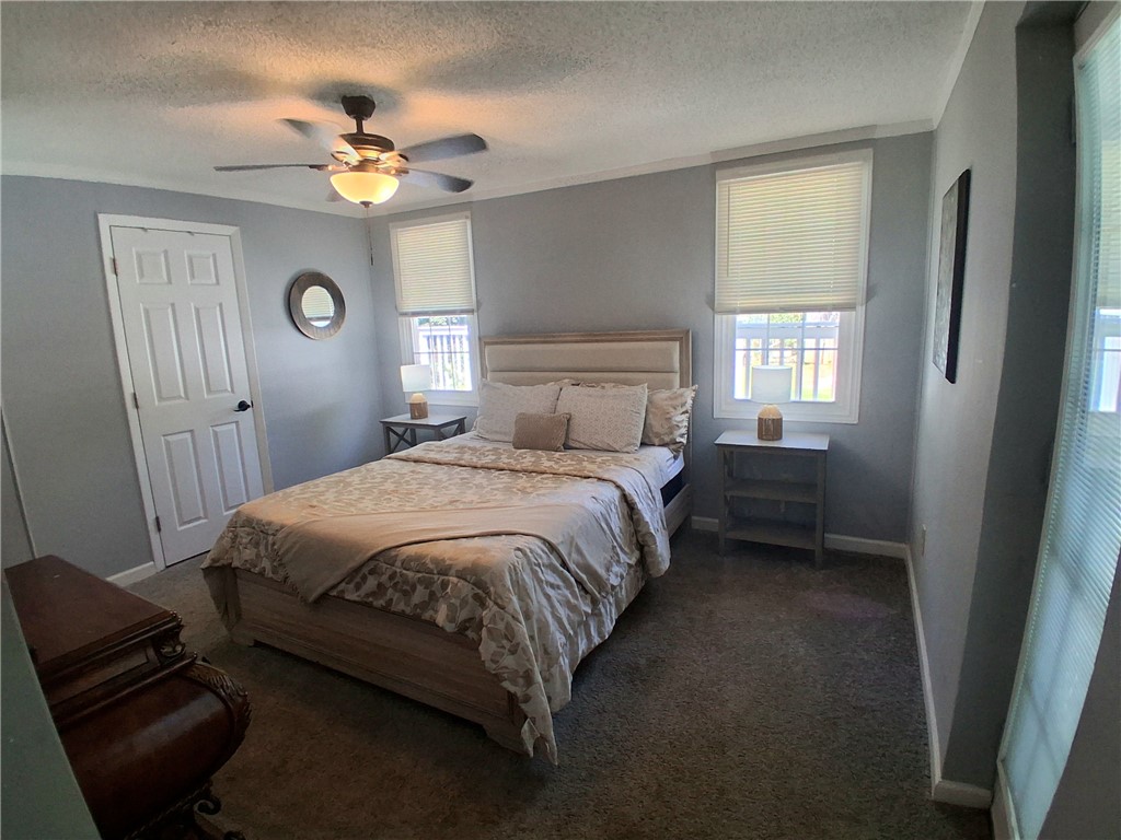506 Pinckney Street Greenville, SC 29601 - Photo 15 of 29 Spacious primary bedroom with queen bed, modern furnishings, and direct backyard access.