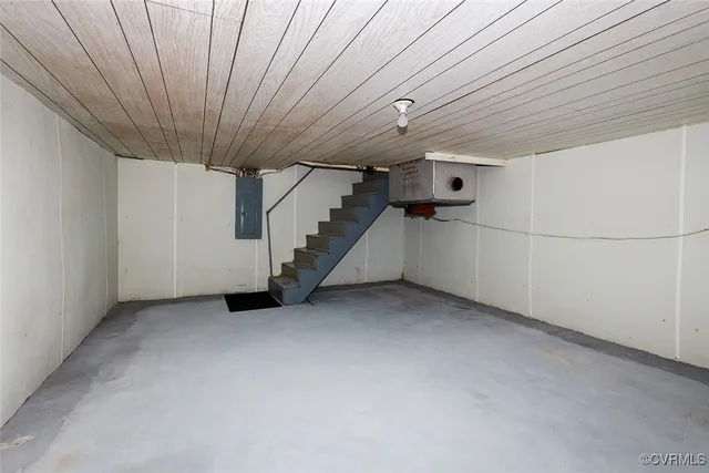 a view of a room with many windows