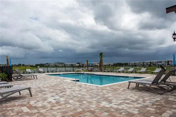 a view of a terrace with sitting area