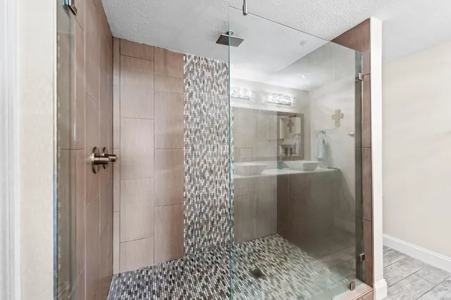 a bathroom with a shower