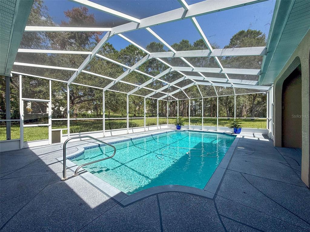 11235 Warm Wind Way Weeki Wachee, FL 34613 - Photo 63 of 93 a view of a swimming pool with a yard and potted plants