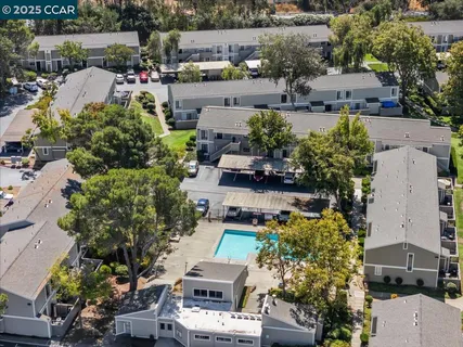 a view of a city with mountains in the background