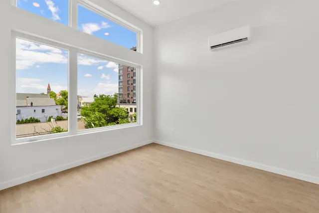 an empty room with window