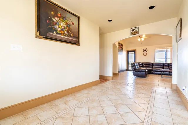 a view of a living room and dining room