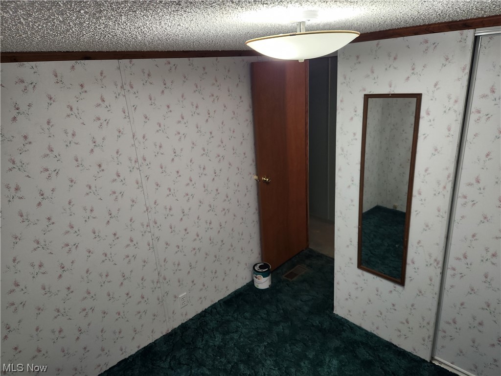 3895 Middletown Road East Youngstown, OH 44514 - Photo 26 of 28 Empty room with dark colored carpet and a textured ceiling