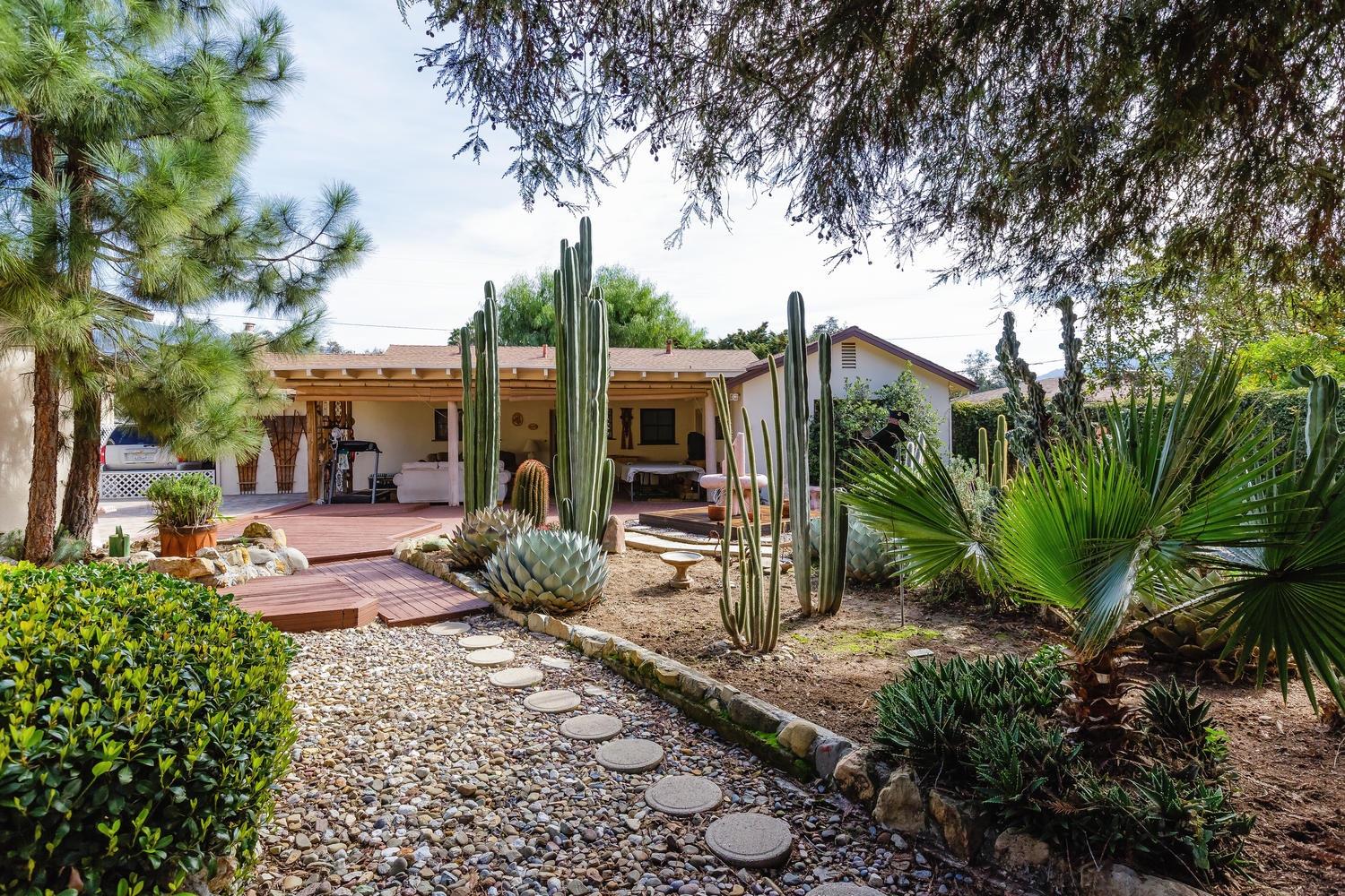 819 Daly Road Ojai, CA 93023 - Photo 20 of 25 a view of a porch with furniture and garden