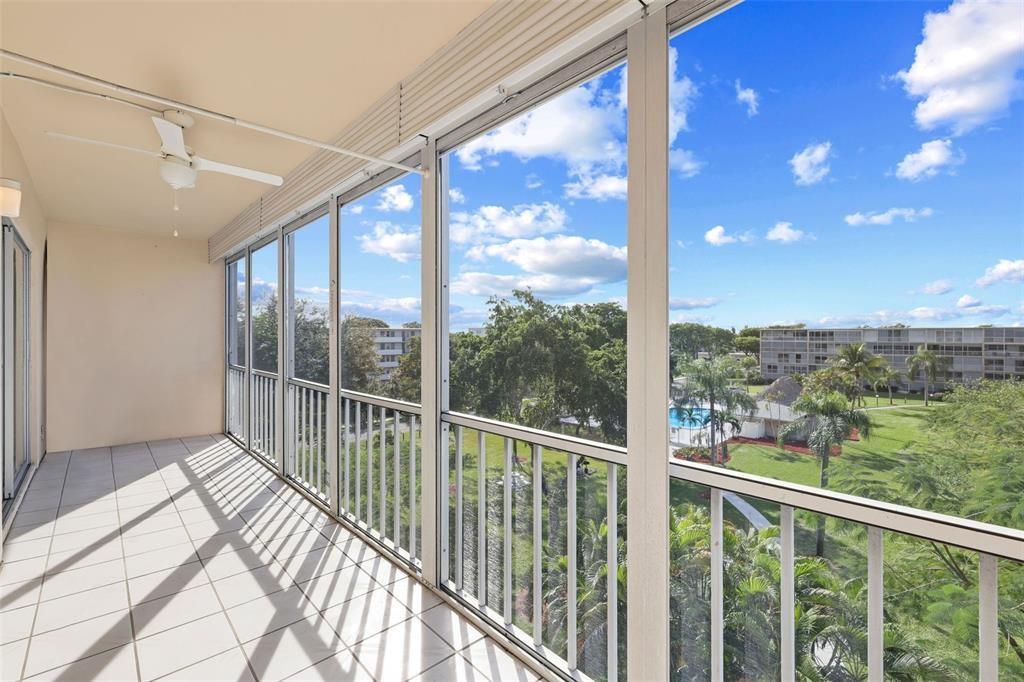 a view of a city from a balcony