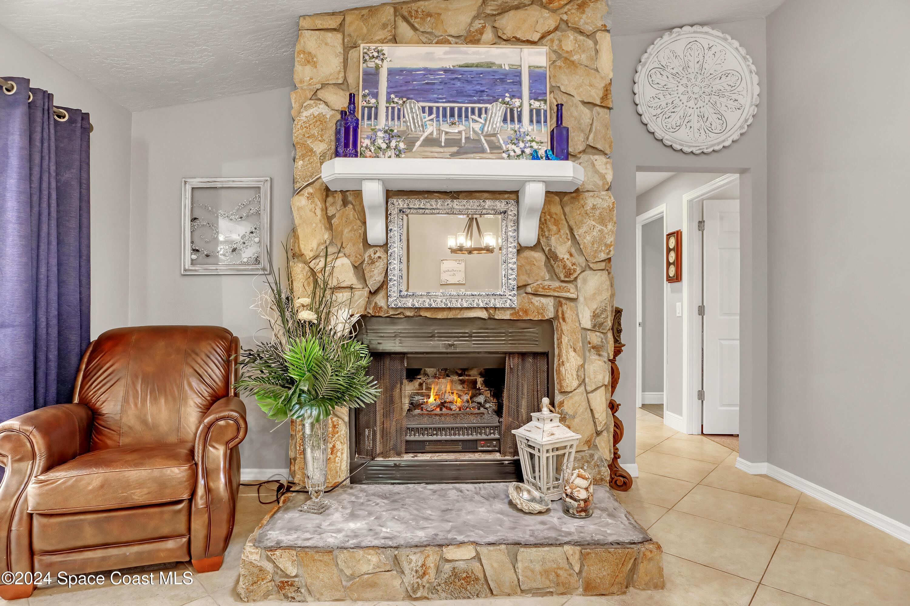 3865 Corey Road Malabar, FL 32950 - Photo 27 of 72 Main House Fireplace