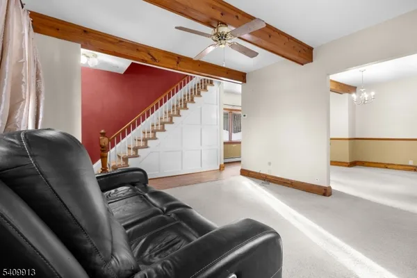 a living room with furniture