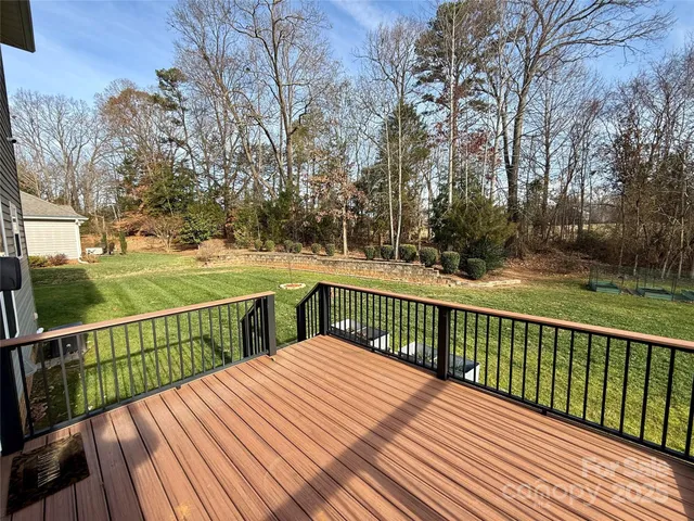 a view of a wooden deck