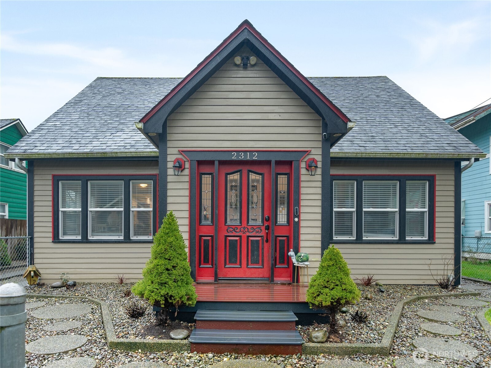 a front view of a house