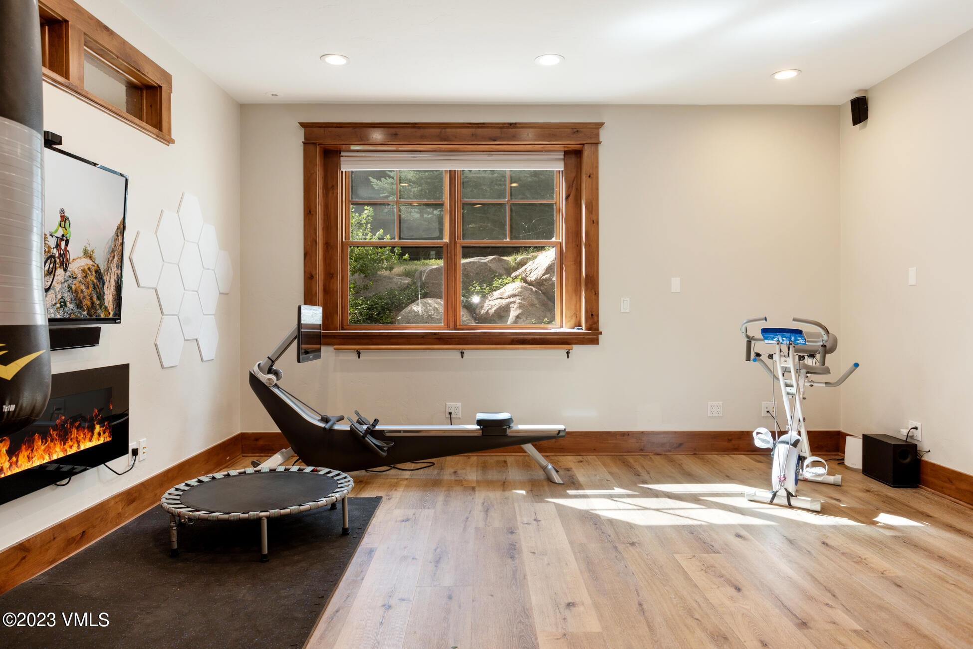 275 Robins Egg Eagle, CO 81631 - Photo 26 of 46 a room with wooden floor and gym equipment