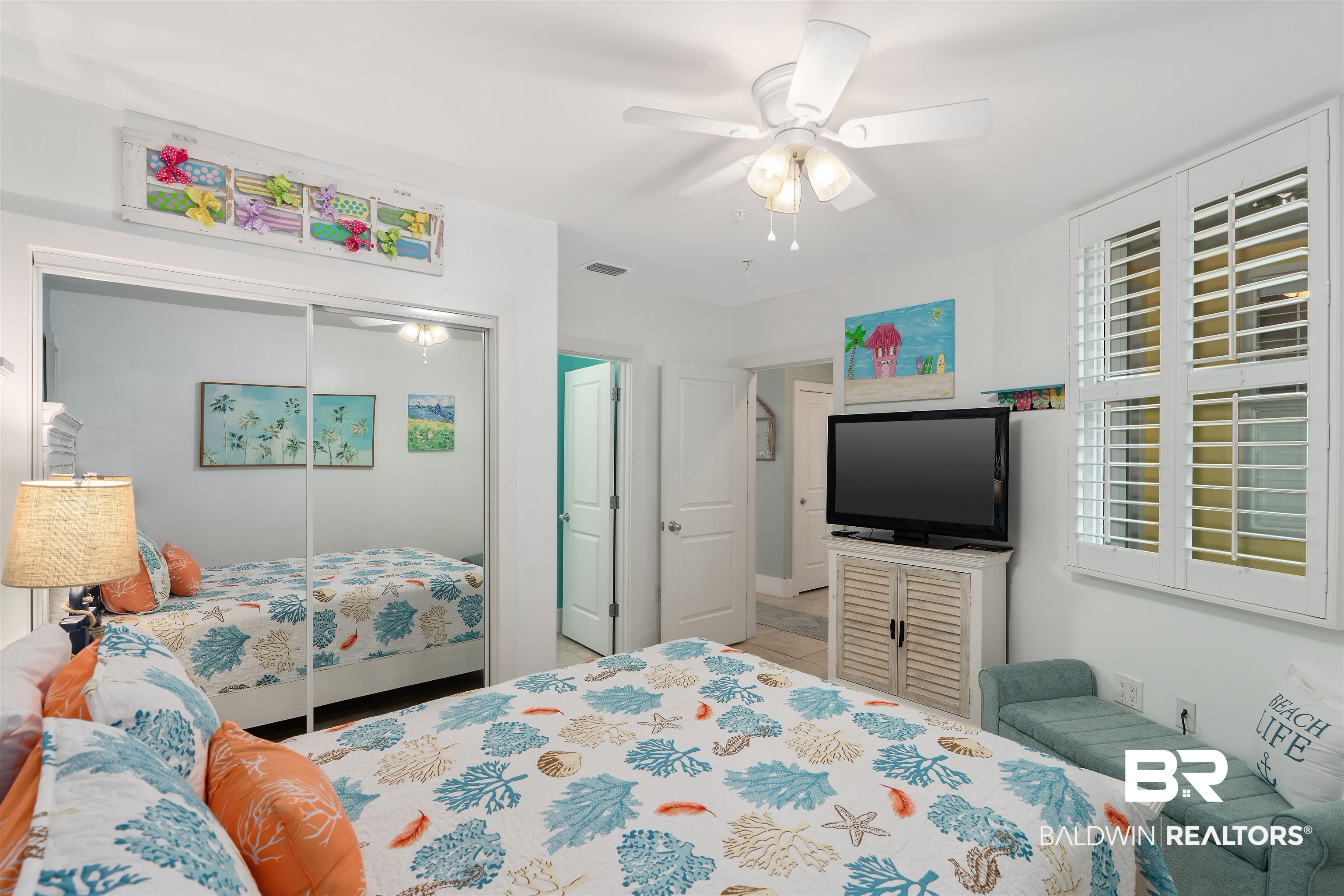 28107 Perdido Beach Boulevard, Unit DPH06 Orange Beach, AL 36561 - Photo 17 of 70 Bedroom with ceiling fan and a closet