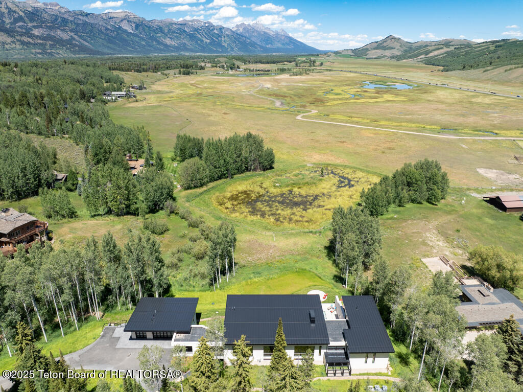200 North W Ridge Road Jackson, WY 83001 - Photo 3 of 61 Aerial of house and Grand Teton View
