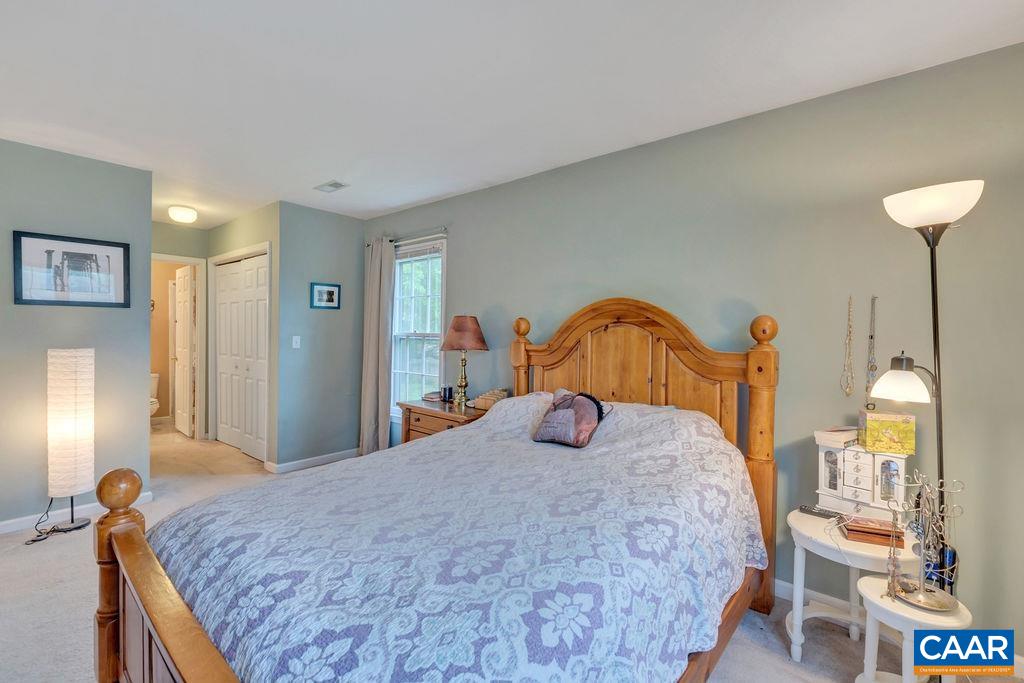 344 Minor Ridge Road Charlottesville, VA 22901 - Photo 18 of 53 a bedroom with a bed and a chandelier