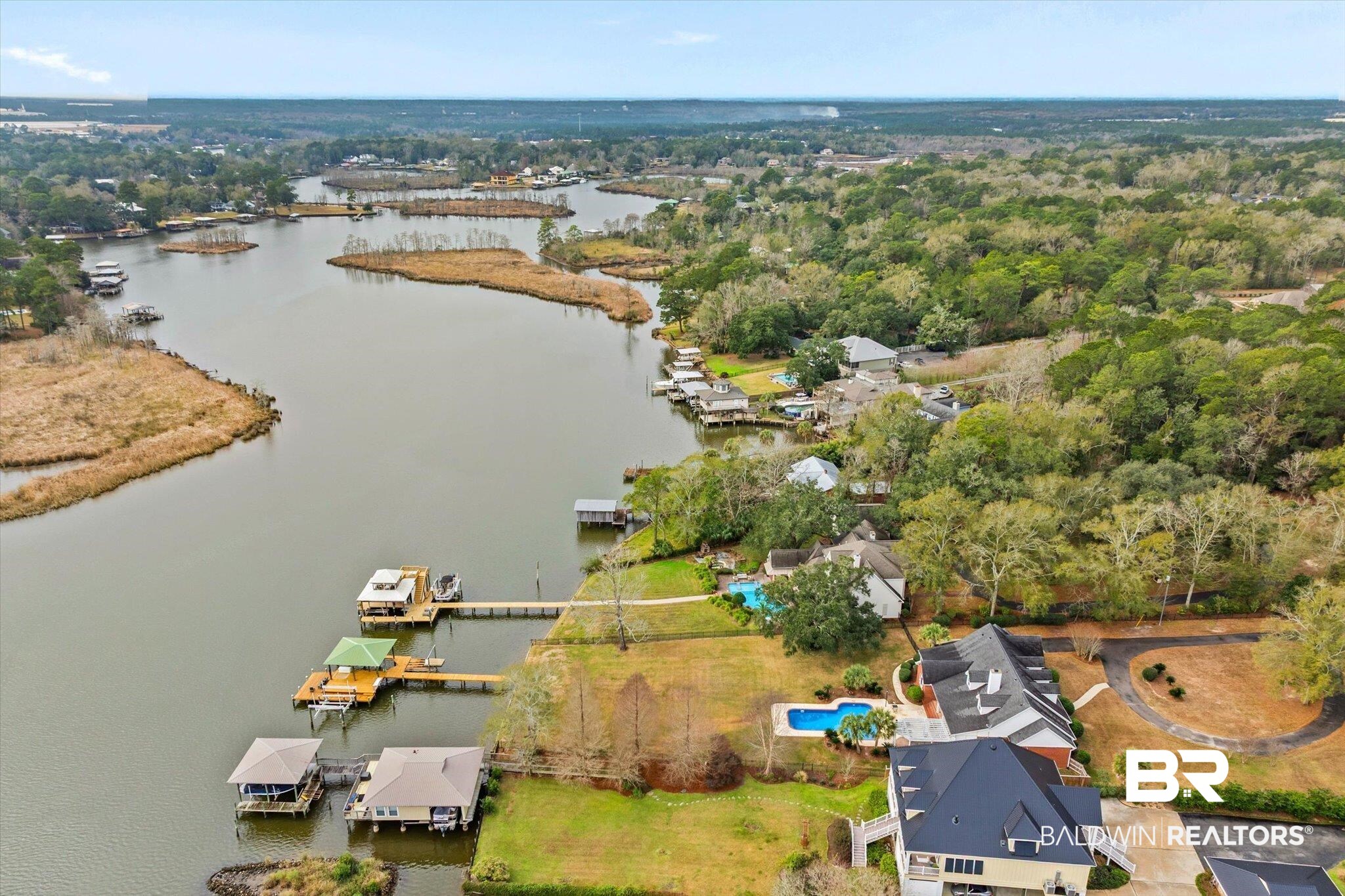 4851 Audubon Drive Mobile, AL 36619 - Photo 37 of 46 Drone / aerial view of a nearby body of water