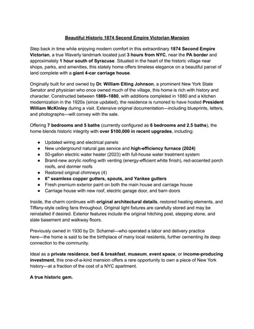 $465,000 | 440 Park Avenue, Waverly, NY 14892