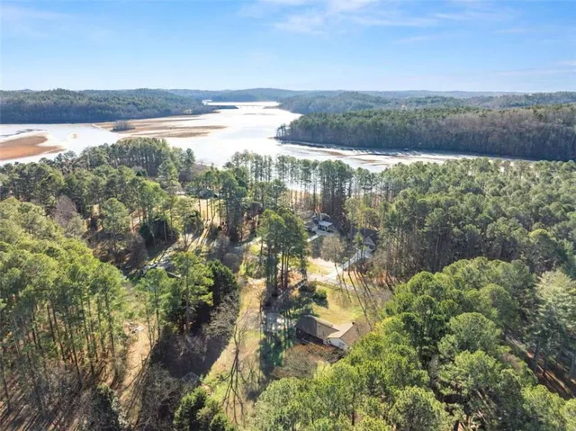 a view of lake with mountain