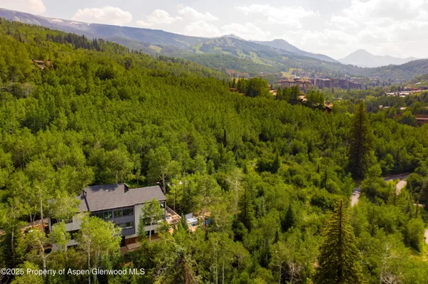 a view of a lush green hillside and houses