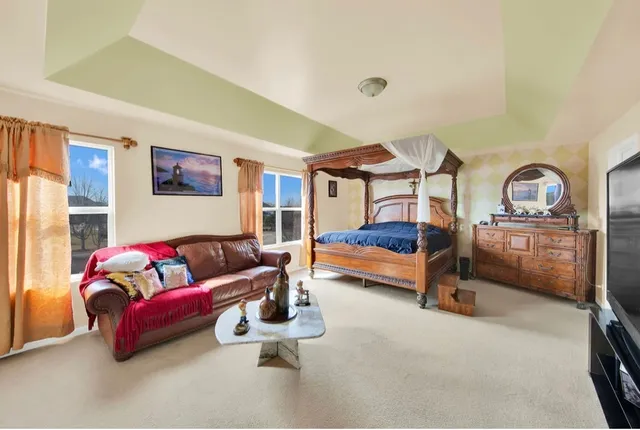 a living room with furniture and a couch