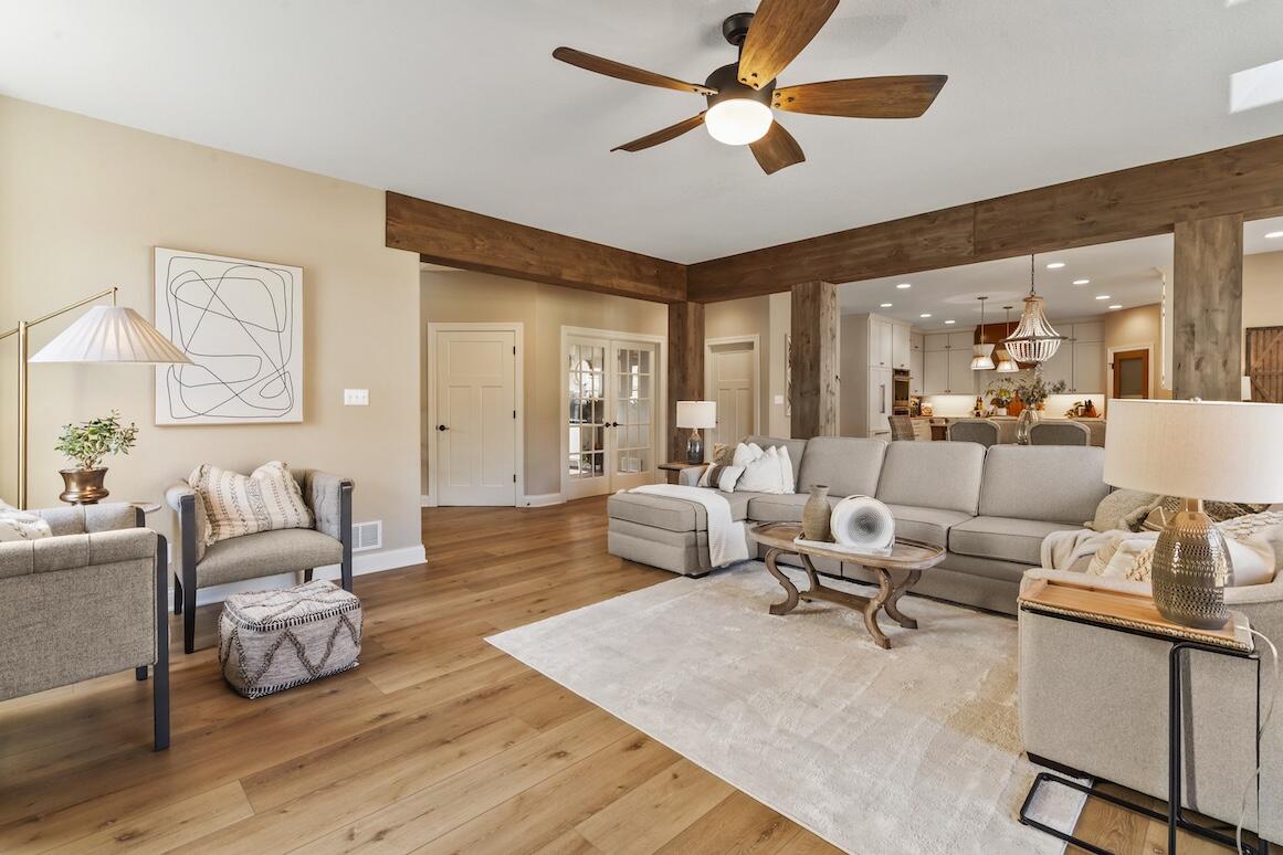 739 Stepping Stone Way Pewaukee, WI 53072 - Photo 13 of 88 Living Room Open to Dining Area