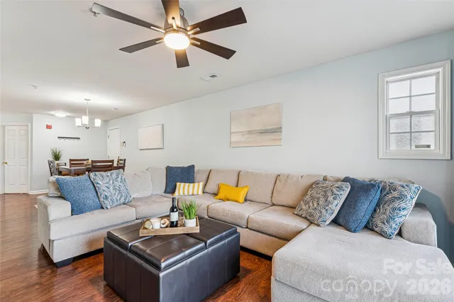 a living room with furniture and a couch