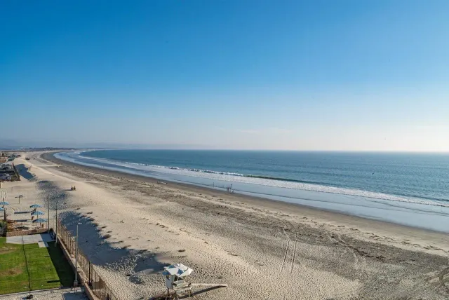 a view of beach and ocean