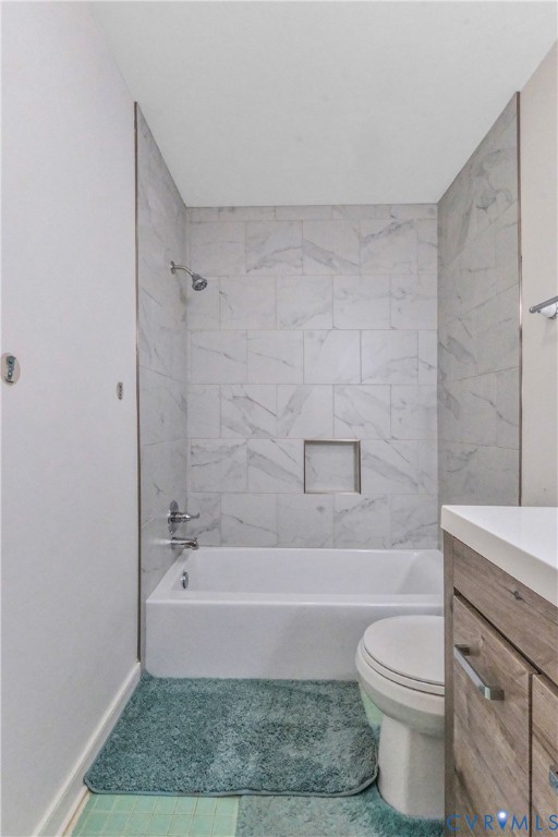 2331 Hicks Road North Chesterfield, VA 23235 - Photo 17 of 19 a bathroom with a granite countertop bathtub toilet and sink