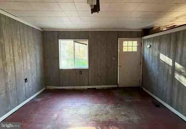 an empty room with windows