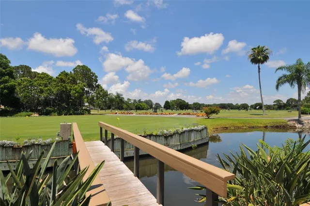 a view of a lake with a houses