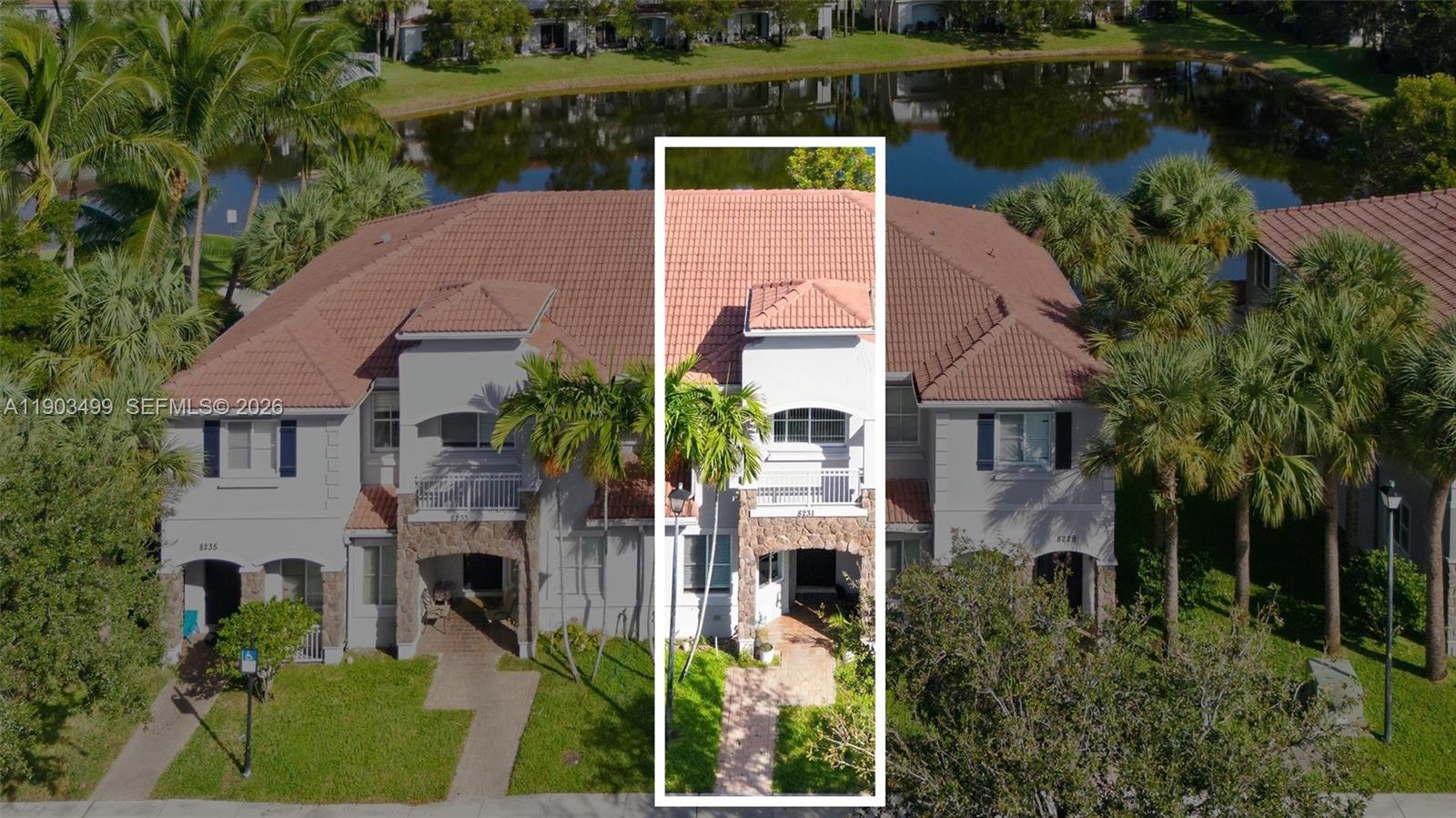 8231 Southwest 29th Street Miramar, FL 33025 - Photo 9 of 53 an aerial view of a house with outdoor space and lake view