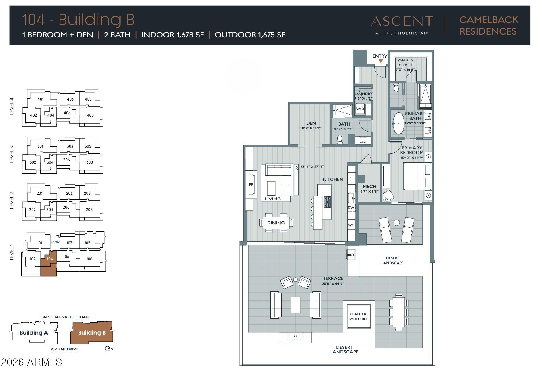 4849 North Camelback Ridge Road, Unit B104 Scottsdale, AZ 85251 - Photo 43 of 43 Floor Plan