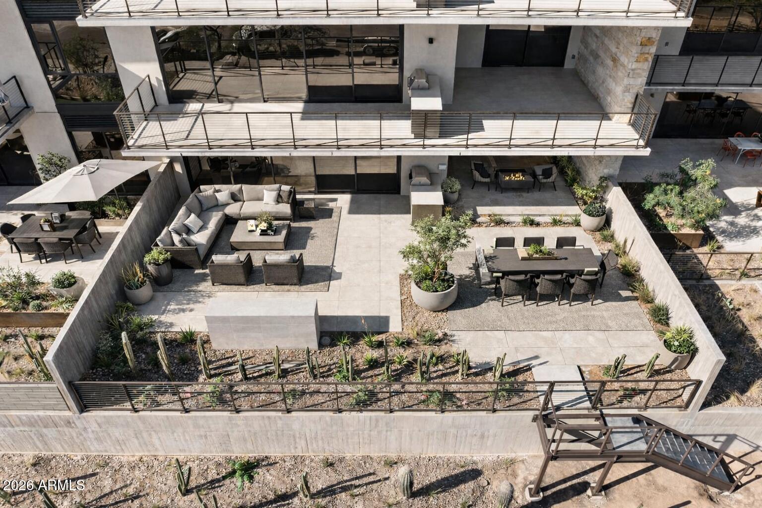 4849 North Camelback Ridge Road, Unit B104 Scottsdale, AZ 85251 - Photo 3 of 43 Private Patio Rendered to Show Furniture