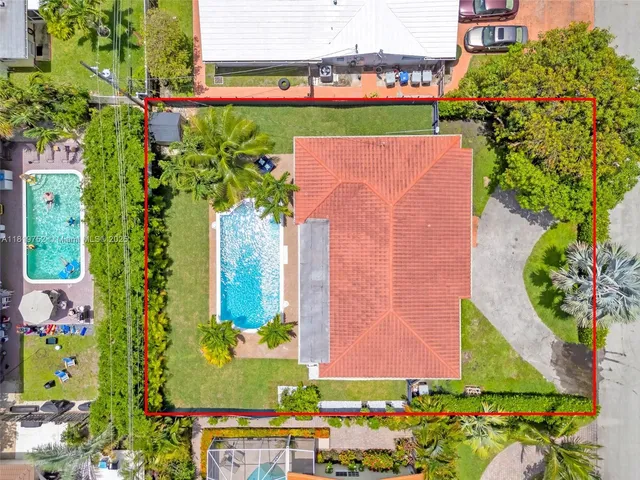 an aerial view of a house