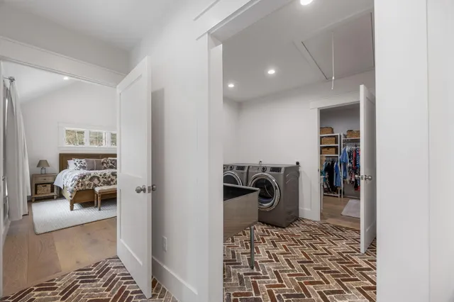 a view of entryway and hall with a window