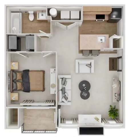 view of living room with washer and dryer