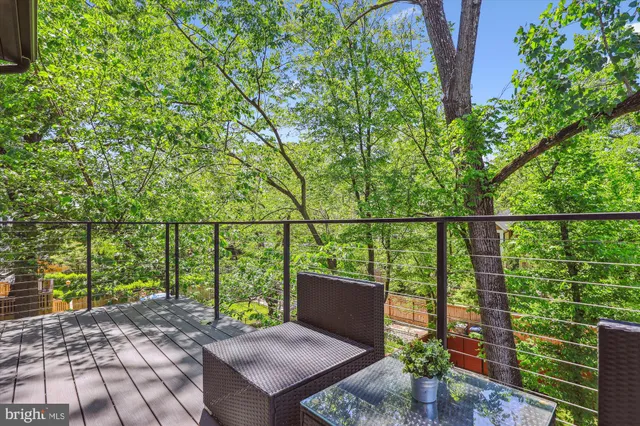 a view of a two chairs in the deck