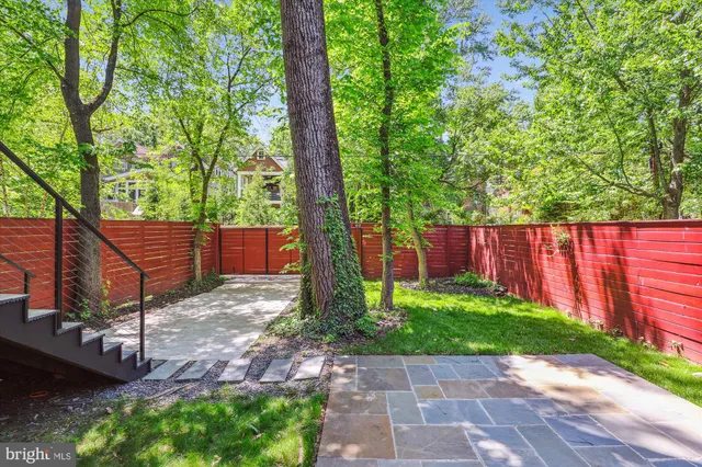 a backyard of a house with lots of green space