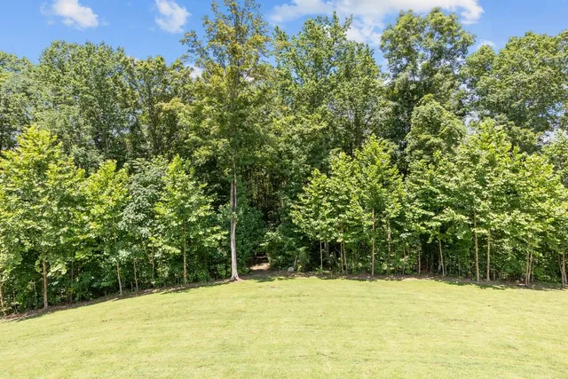 an aerial view of a houses with yard