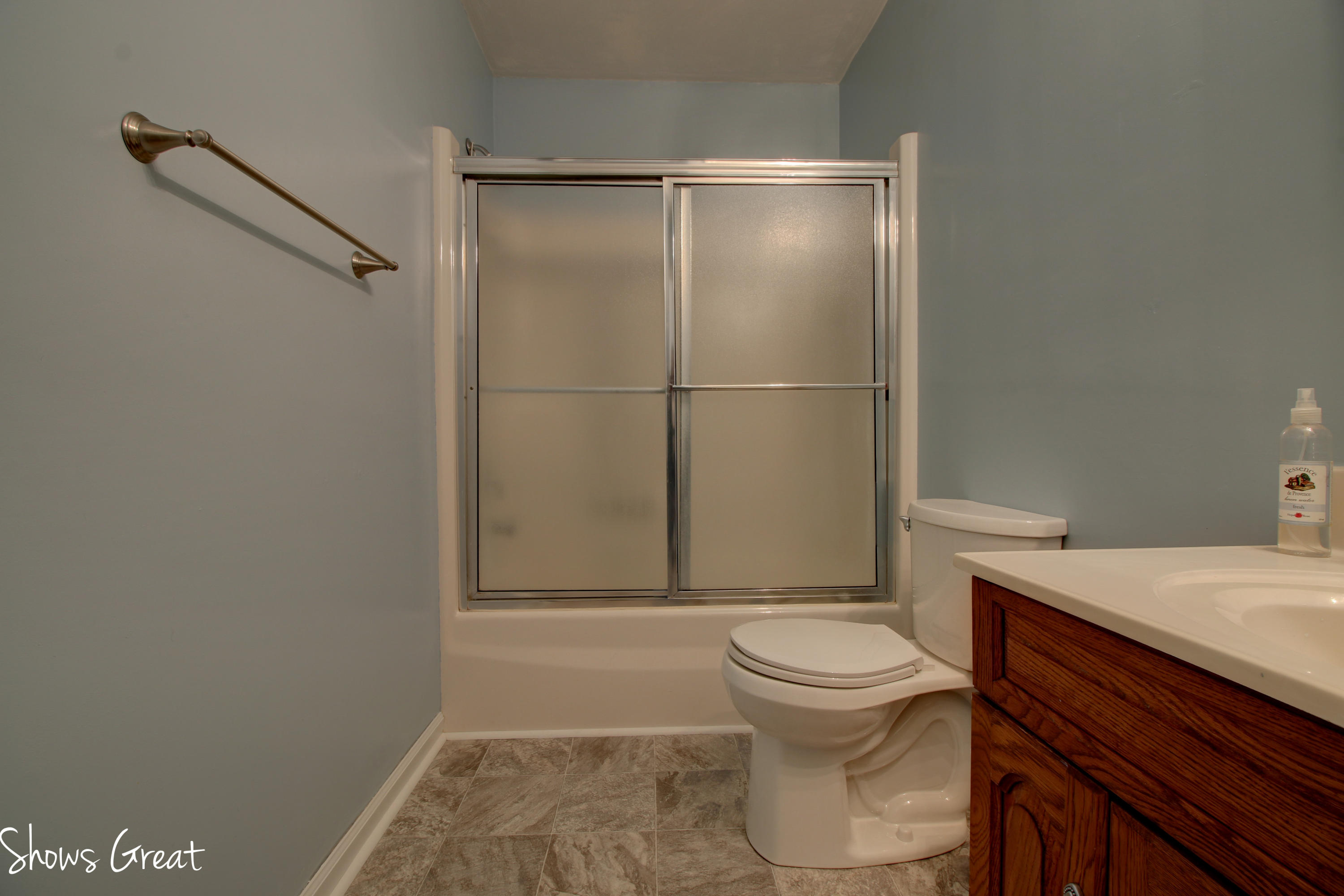 36 Spruce Lane Blue Ridge, VA 24064 - Photo 19 of 35 a bathroom with a granite countertop toilet and a sink
