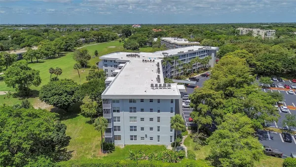 a view of a lake with a city