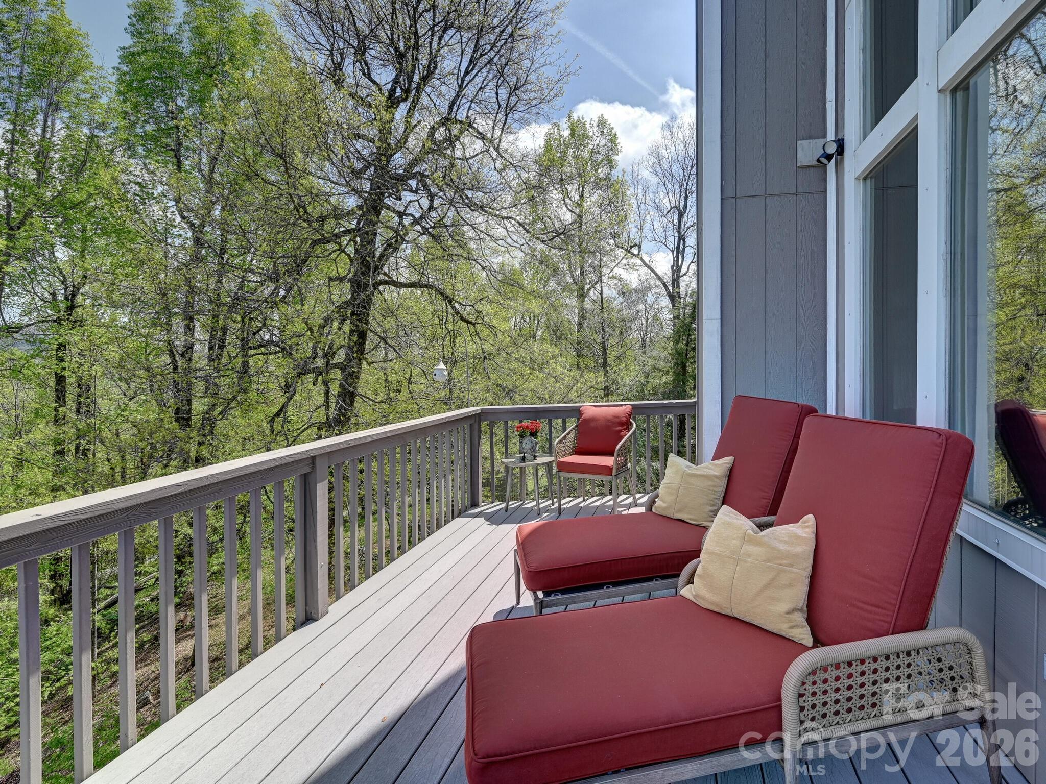 107 Fawns Rest Black Mountain, NC 28711 - Photo 46 of 47 a balcony with wooden floor and outdoor seating