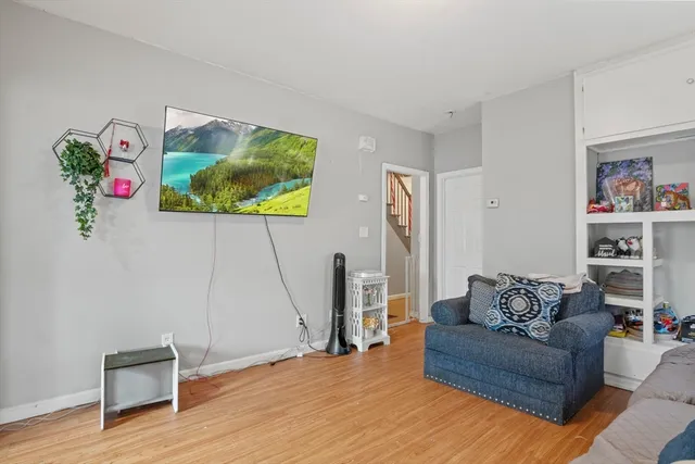 a bedroom with a bed and a closet