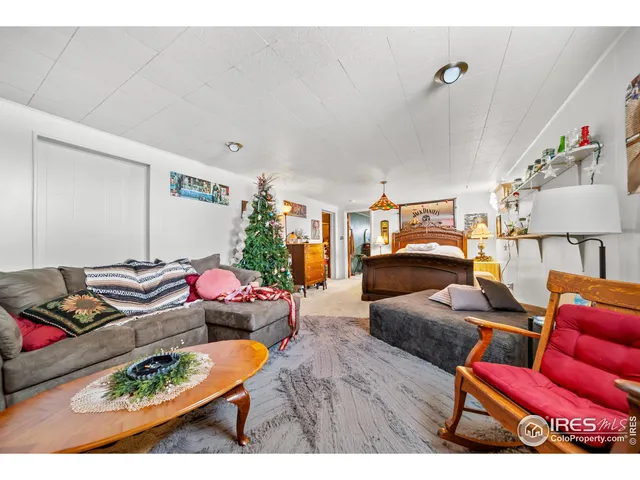 a bed room with a bed and a couch