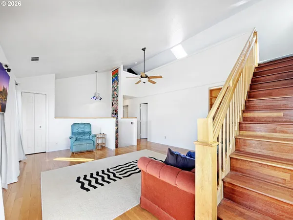 a living room with furniture