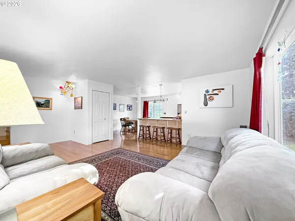 a living room with furniture and a couch